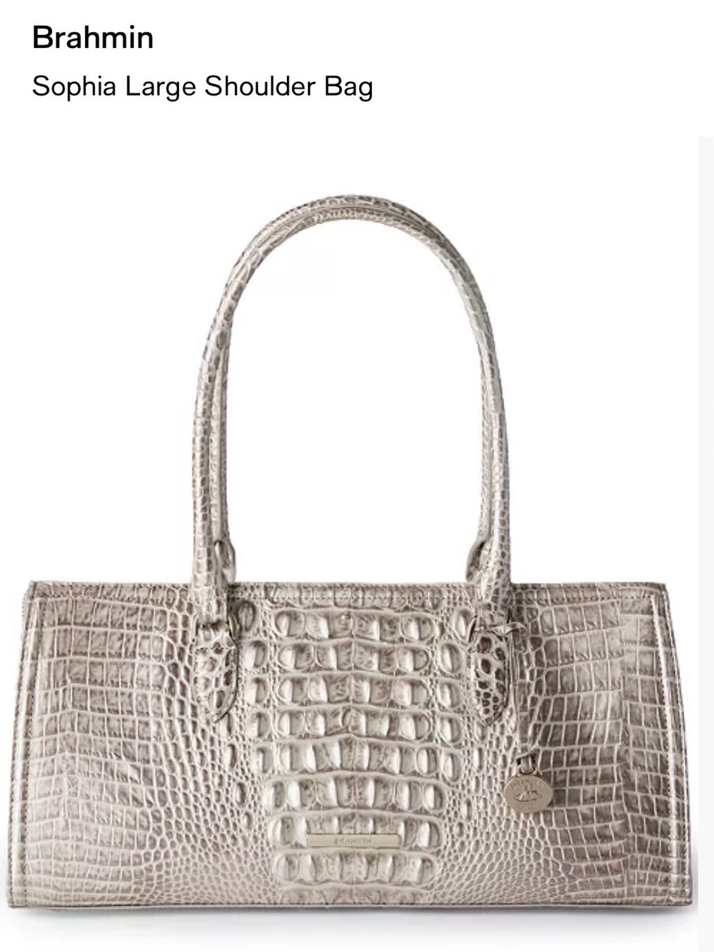Brahmin Sophia Large Croc Embossed Shoulder Bag